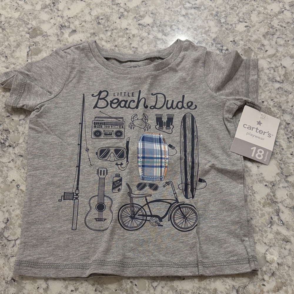 Carter's Gray Beach Adventure Kids Tee